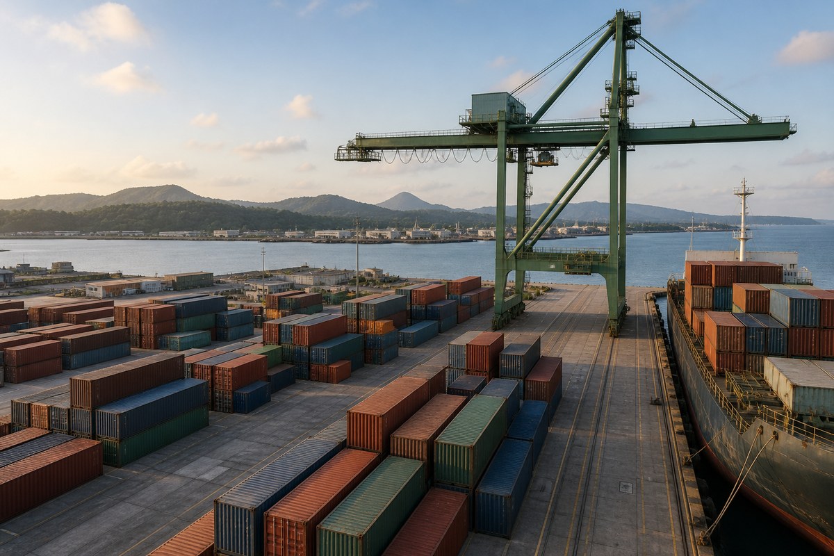 Generic container terminal illustrating sea-freight planning